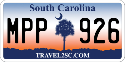 SC license plate MPP926