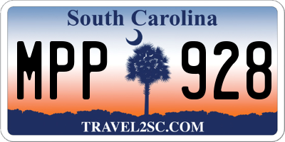 SC license plate MPP928
