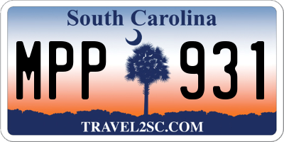 SC license plate MPP931