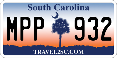 SC license plate MPP932