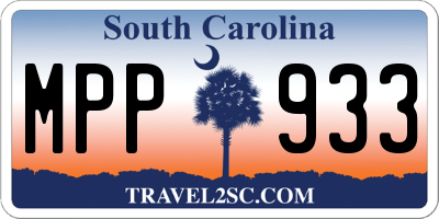 SC license plate MPP933
