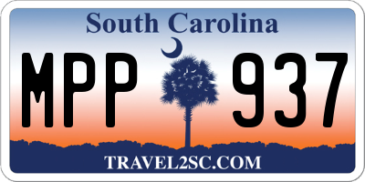 SC license plate MPP937
