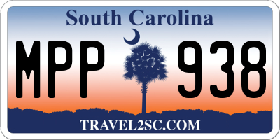 SC license plate MPP938