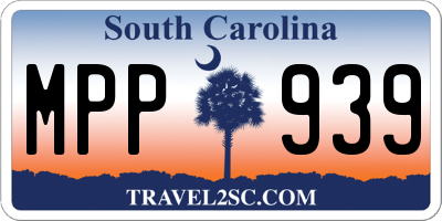 SC license plate MPP939