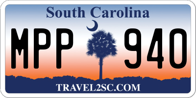 SC license plate MPP940