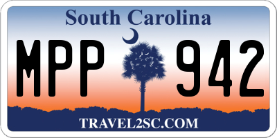 SC license plate MPP942
