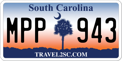 SC license plate MPP943