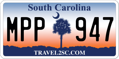 SC license plate MPP947