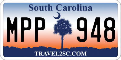 SC license plate MPP948