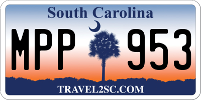 SC license plate MPP953
