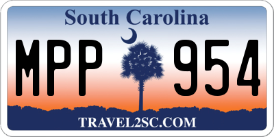 SC license plate MPP954