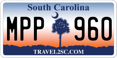 SC license plate MPP960