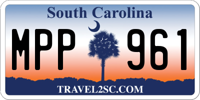 SC license plate MPP961