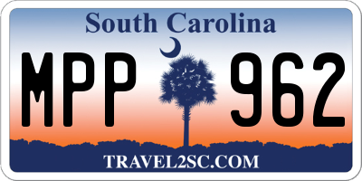 SC license plate MPP962