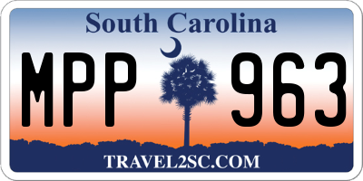 SC license plate MPP963