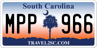 SC license plate MPP966