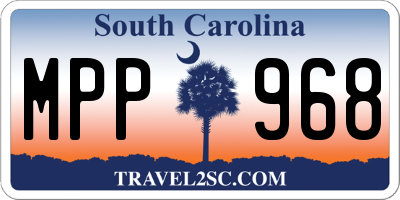 SC license plate MPP968