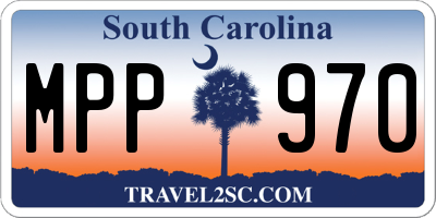 SC license plate MPP970