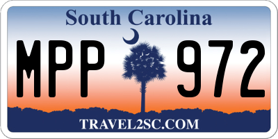 SC license plate MPP972