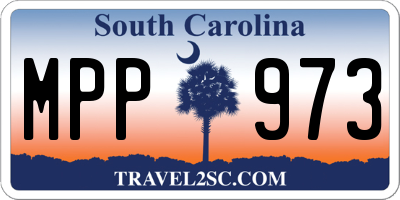 SC license plate MPP973