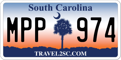 SC license plate MPP974