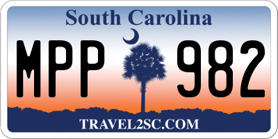 SC license plate MPP982