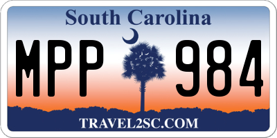 SC license plate MPP984