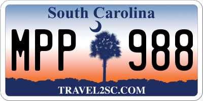 SC license plate MPP988