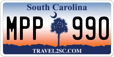 SC license plate MPP990