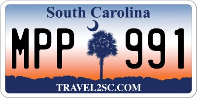 SC license plate MPP991