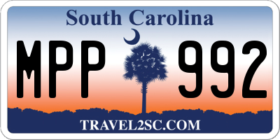 SC license plate MPP992