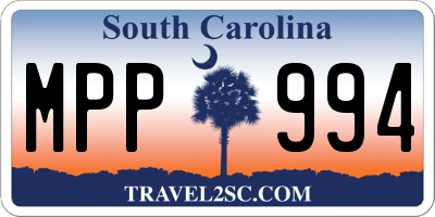 SC license plate MPP994