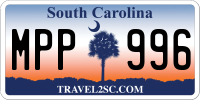 SC license plate MPP996
