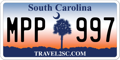 SC license plate MPP997