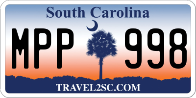 SC license plate MPP998