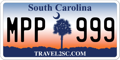 SC license plate MPP999