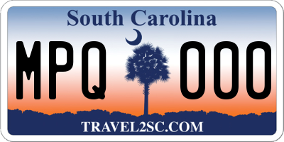 SC license plate MPQ000