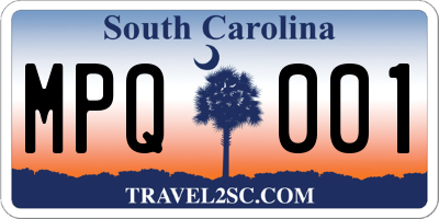 SC license plate MPQ001