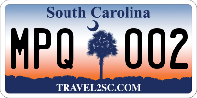 SC license plate MPQ002