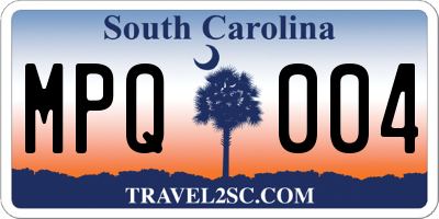 SC license plate MPQ004