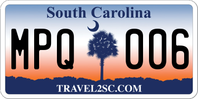 SC license plate MPQ006