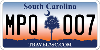SC license plate MPQ007