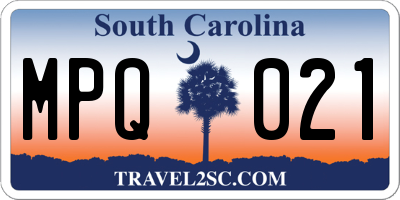 SC license plate MPQ021