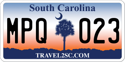 SC license plate MPQ023
