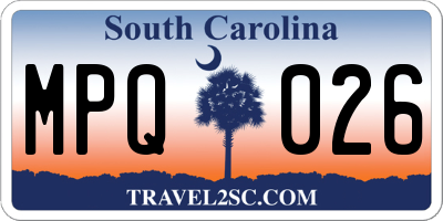 SC license plate MPQ026