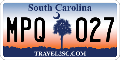 SC license plate MPQ027