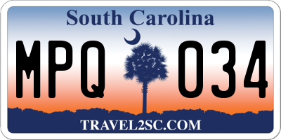 SC license plate MPQ034