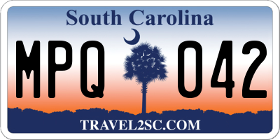 SC license plate MPQ042