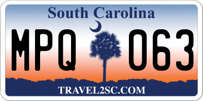 SC license plate MPQ063