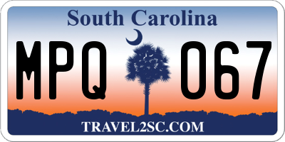 SC license plate MPQ067